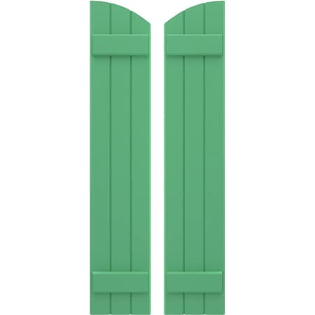 Americraft 3-Board (2 Batten) Wood Joined Board-n-Batten Shutters W/ Ellipt Top, ARW101BE311X58LPH